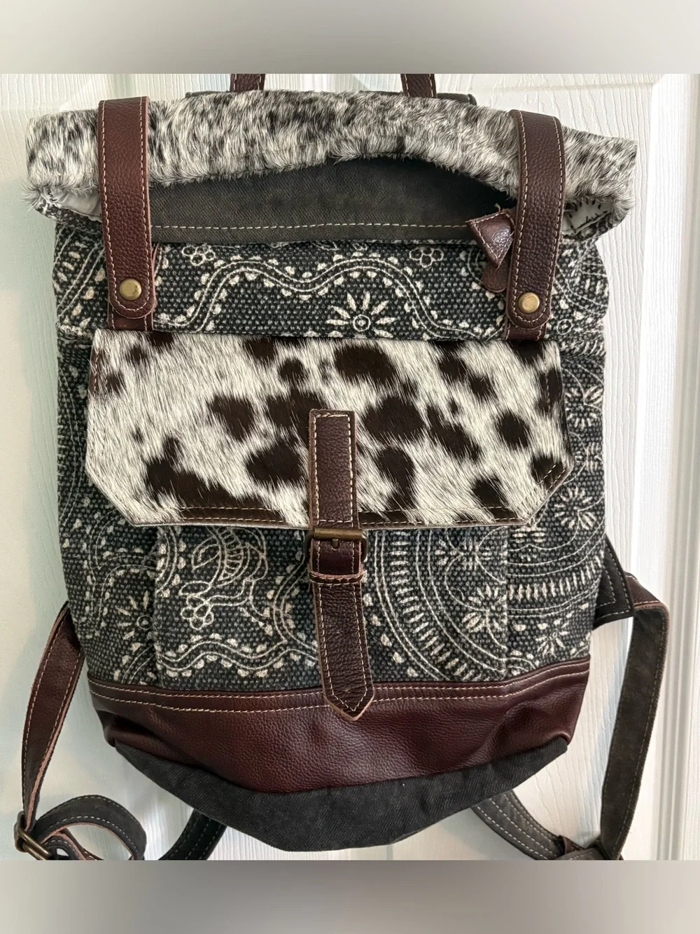 Myra Bag western Vibe with Me Hairon Canvas Backpack leather Cowgirl